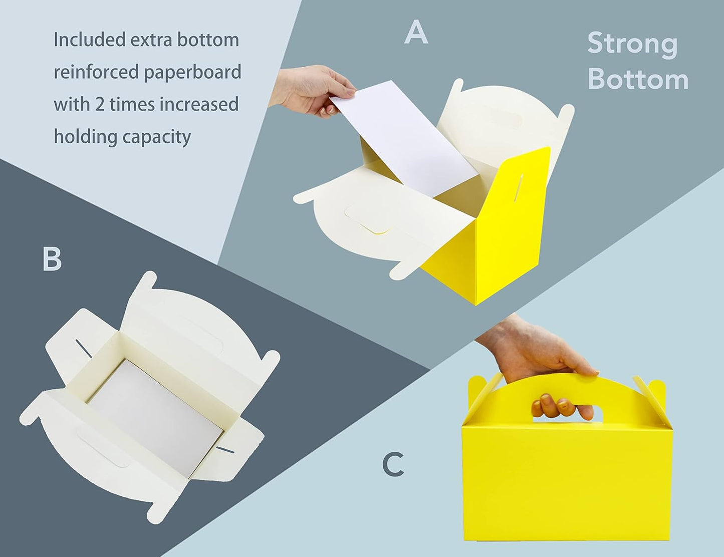 Treat Gift Boxes, 30 Pack, Yellow, 9.45x5x5 IN | Gable Box For Party Favor, Goodie, Birthday, Baby Shower, Wedding, Christmas, Bridesmaid