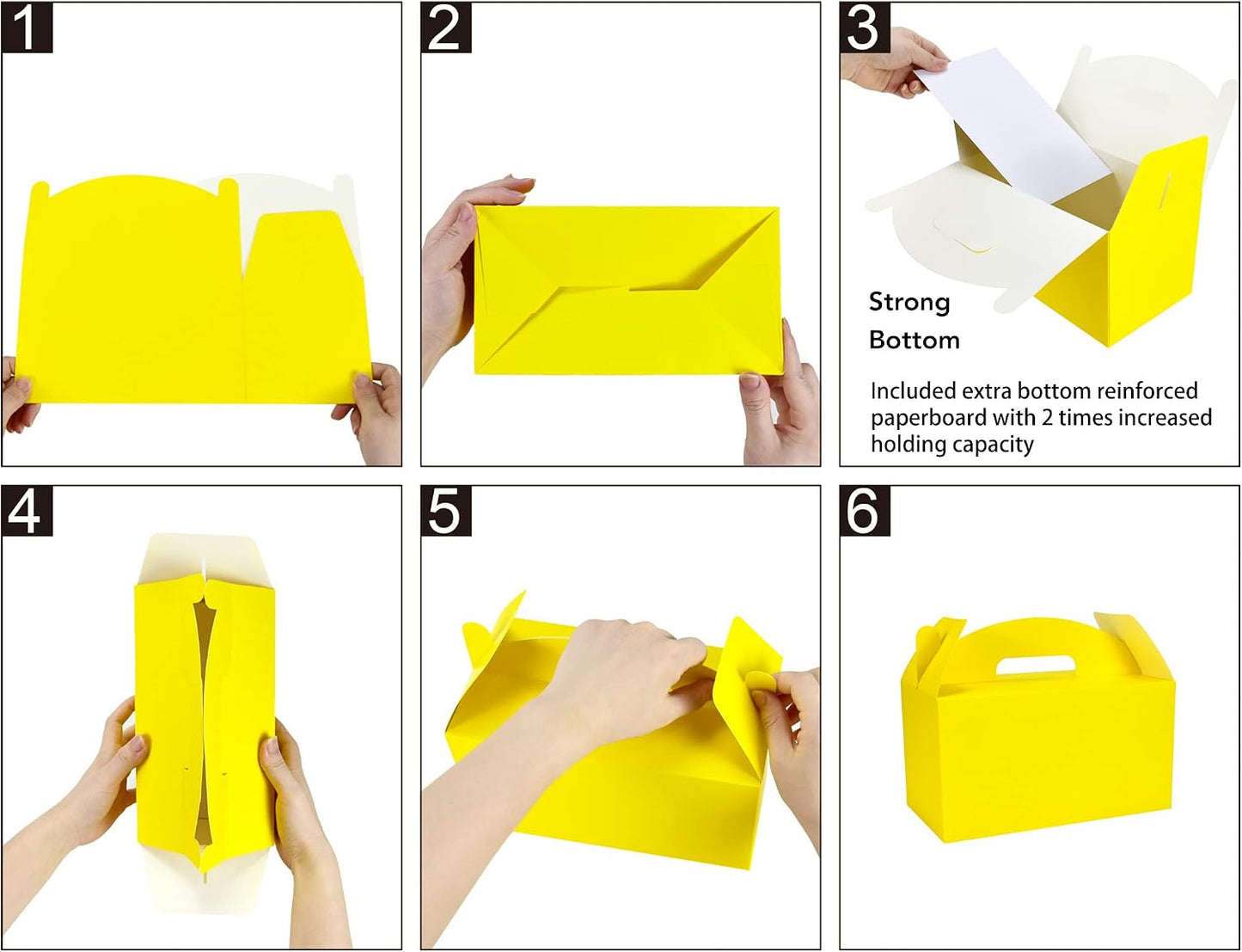 Treat Gift Boxes, 30 Pack, Yellow, 9.45x5x5 IN | Gable Box For Party Favor, Goodie, Birthday, Baby Shower, Wedding, Christmas, Bridesmaid