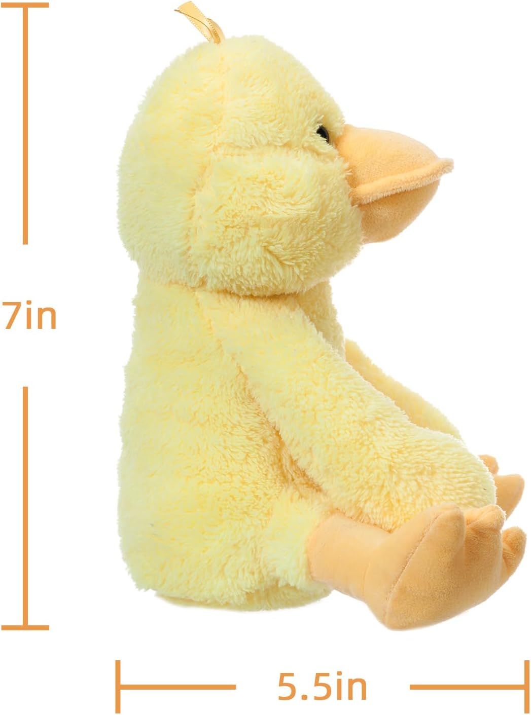 Duck Plush Soft Stuffed Animals Plush Toys Fluffy Yellow 7''