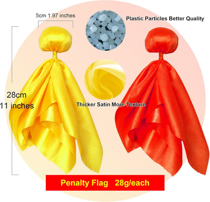 16 Pcs Penalty Flag Football Flags, Challenge Flag, for Referee, Lacrosse, Sports Fan for Football Games Party Accessory Referee Game Party(8 Red, 8 Yellow)