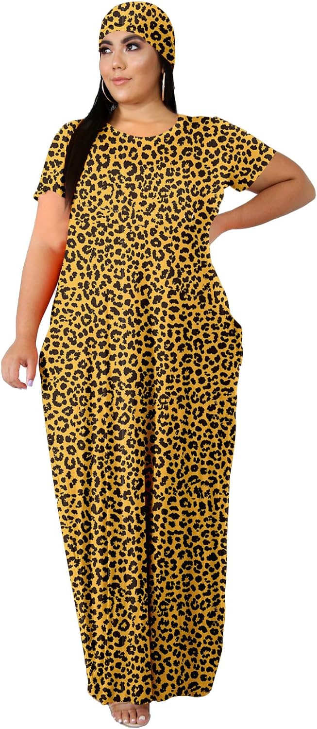 Women's Plus Size Casual Maxi Dress Summer Sleeveless Loose Beach Dress Sundress with Pockets
