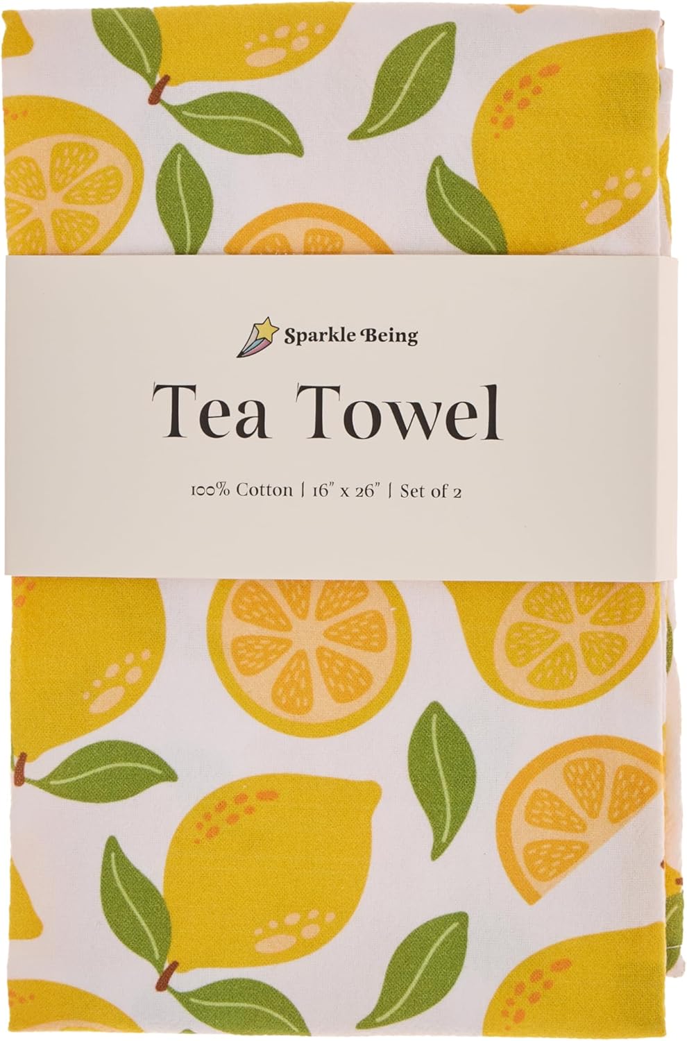 Lemon Grove Tea Towels for Kitchen – 100% Cotton, Reusable, Highly Absorbent & Durable Kitchen Dish Towels Set | Cute & Decorative Kitchen Towels | 16" x 26" (Set of 2)