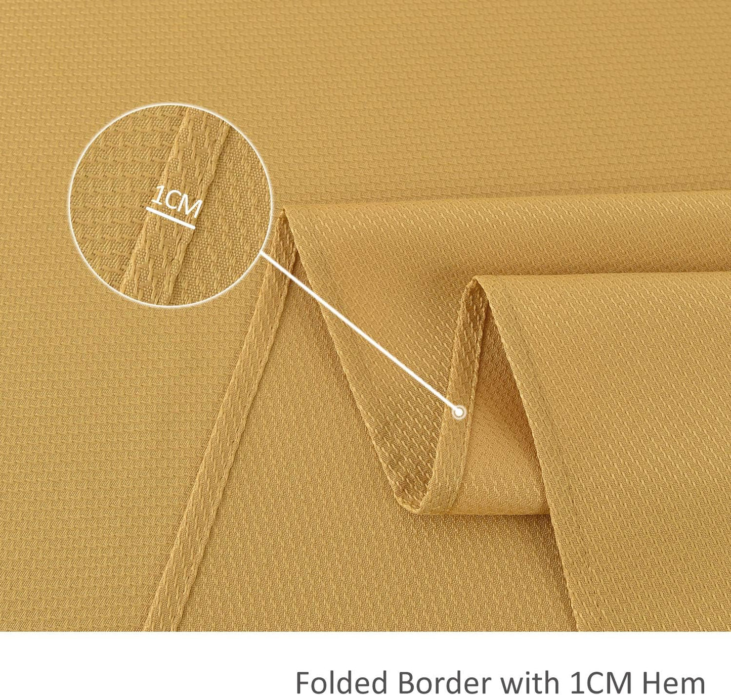 Textured Rectangle Tablecloth Water Resistant Wrinkle Free Spill-Proof, Soft Jacquard Table Cloth for Banquet Parties Event Holiday Dinner, Indoor and Outdoor Use, 60 x 84 Inch, Ochre Yellow