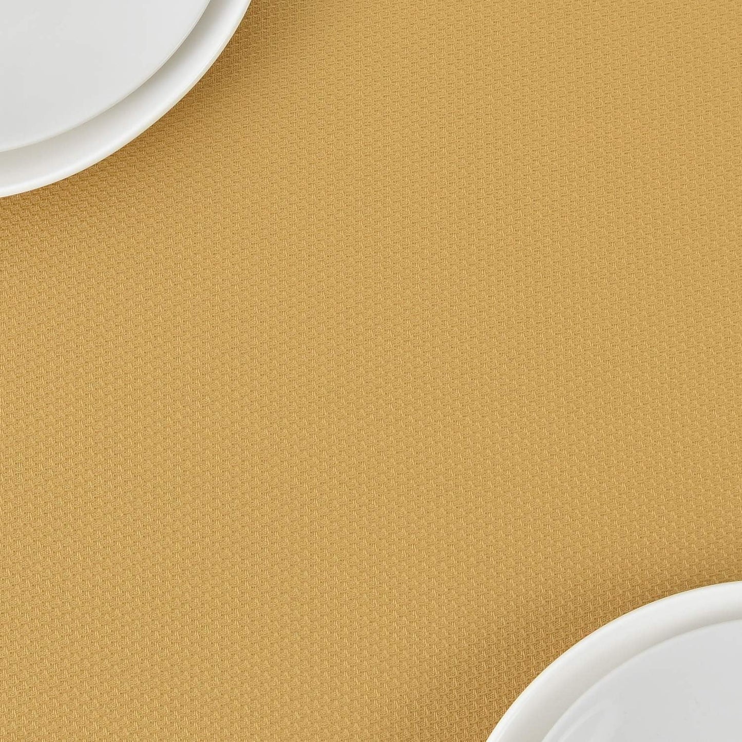 Textured Rectangle Tablecloth Water Resistant Wrinkle Free Spill-Proof, Soft Jacquard Table Cloth for Banquet Parties Event Holiday Dinner, Indoor and Outdoor Use, 60 x 84 Inch, Ochre Yellow