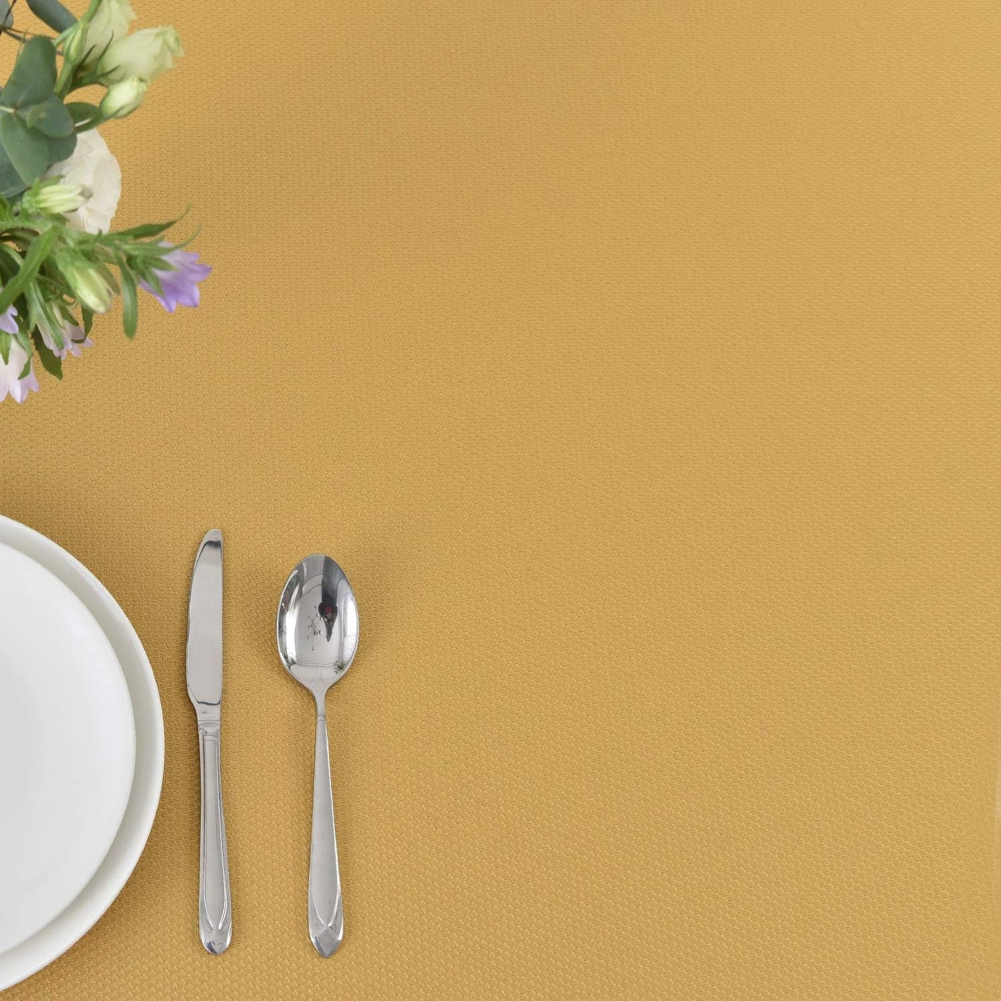 Textured Rectangle Tablecloth Water Resistant Wrinkle Free Spill-Proof, Soft Jacquard Table Cloth for Banquet Parties Event Holiday Dinner, Indoor and Outdoor Use, 60 x 84 Inch, Ochre Yellow