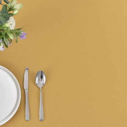 Textured Rectangle Tablecloth Water Resistant Wrinkle Free Spill-Proof, Soft Jacquard Table Cloth for Banquet Parties Event Holiday Dinner, Indoor and Outdoor Use, 60 x 84 Inch, Ochre Yellow
