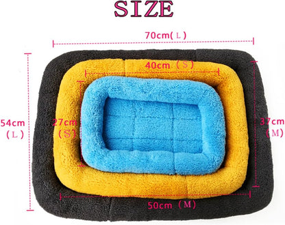 Winter Warm Comfortable Pet Dog Cat Sleeping Bed Mat for Pet House/Kennels/Cage/Crate Bed, Yellow, S