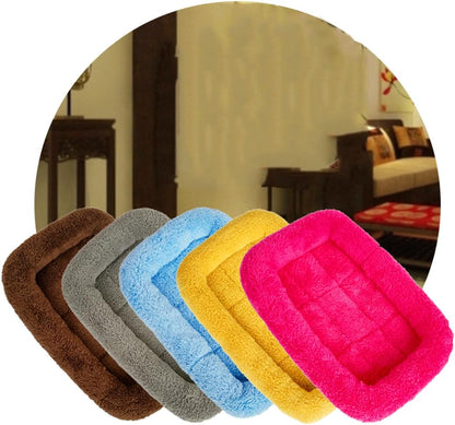 Winter Warm Comfortable Pet Dog Cat Sleeping Bed Mat for Pet House/Kennels/Cage/Crate Bed, Yellow, S