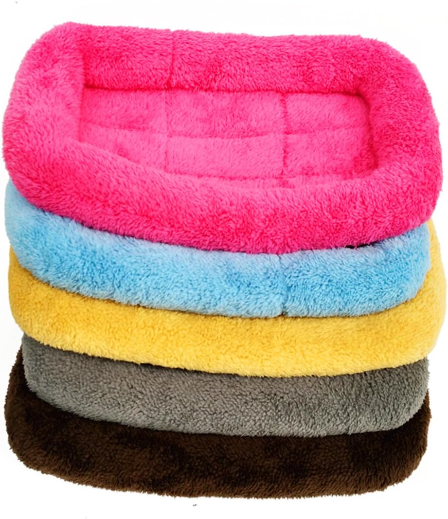 Winter Warm Comfortable Pet Dog Cat Sleeping Bed Mat for Pet House/Kennels/Cage/Crate Bed, Yellow, S