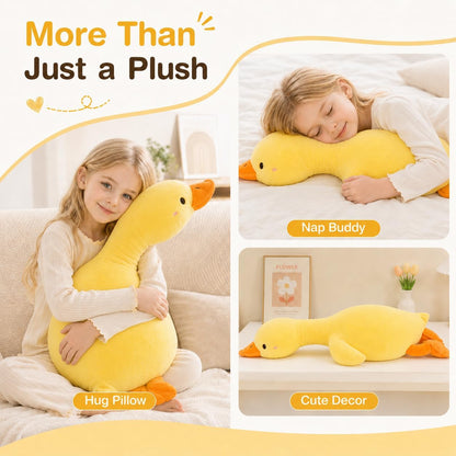 Duck Plush Pillow Stuffed Animal Toy, Cute Giant Goose Plush Duck Stuffed Animal,Super Soft Hugging Pillow for Kids Bedding (Yellow,25.5 in)…