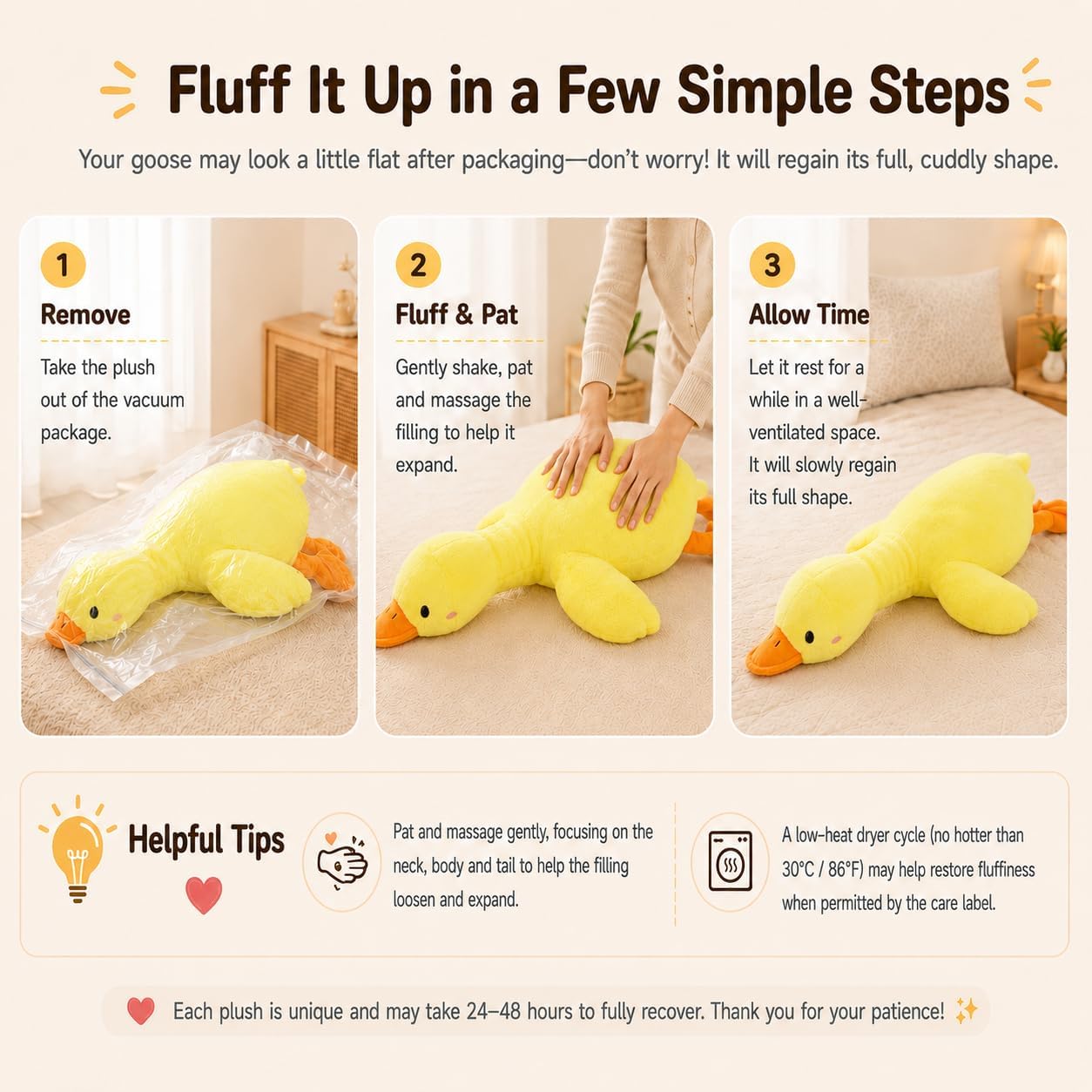 Duck Plush Pillow Stuffed Animal Toy, Cute Giant Goose Plush Duck Stuffed Animal,Super Soft Hugging Pillow for Kids Bedding (Yellow,25.5 in)…