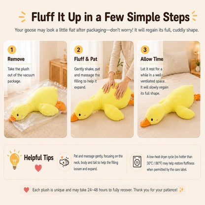 Duck Plush Pillow Stuffed Animal Toy, Cute Giant Goose Plush Duck Stuffed Animal,Super Soft Hugging Pillow for Kids Bedding (Yellow,25.5 in)…