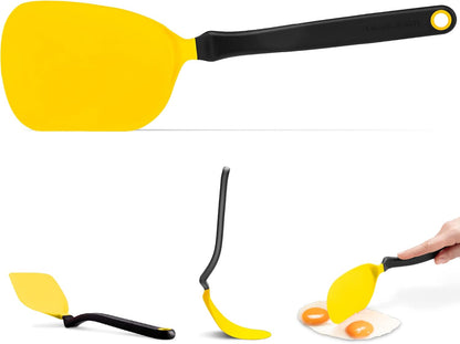 Chopula –Super Flexible Chopping Sit Up Spatula – Safe for Non-Stick One Size Yellow | Non-stick cookware safe, heat resistant, thin, flexible flipper, turner and food chopper with sit-up, no-mess handle, 12"