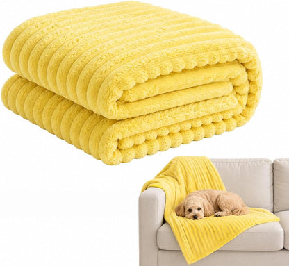 Emotional Support Blanket Yellow for Dogs Security Blanket, Calming Dog Blanket, Throw Rabbit Designed for Pets, Soft and Comfortable for Indoors Sofa (Yellow,27.6"x39.4")
