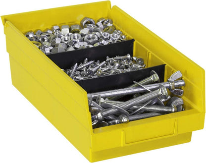 30130 Plastic Shelf Bins, Heavy Duty Storage Bins for Garage, Closet, and Drawer Organization, 12" x 6-1/2" x 4", Yellow, 12-Pack