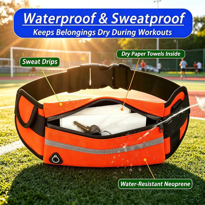 Running Belt Fanny Pack, hands-free Cell Phone Bag, Men and Women | Compact Design - Eliminates Bouncing and Rattling of Internal Items While Running