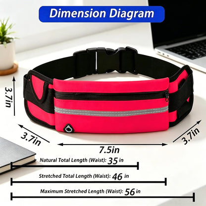 Running Belt Fanny Pack, hands-free Cell Phone Bag, Men and Women | Compact Design - Eliminates Bouncing and Rattling of Internal Items While Running