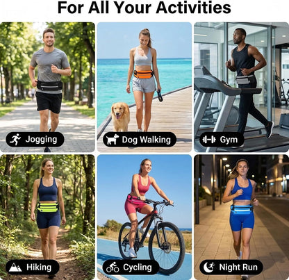 Running Belt Fanny Pack, hands-free Cell Phone Bag, Men and Women | Compact Design - Eliminates Bouncing and Rattling of Internal Items While Running