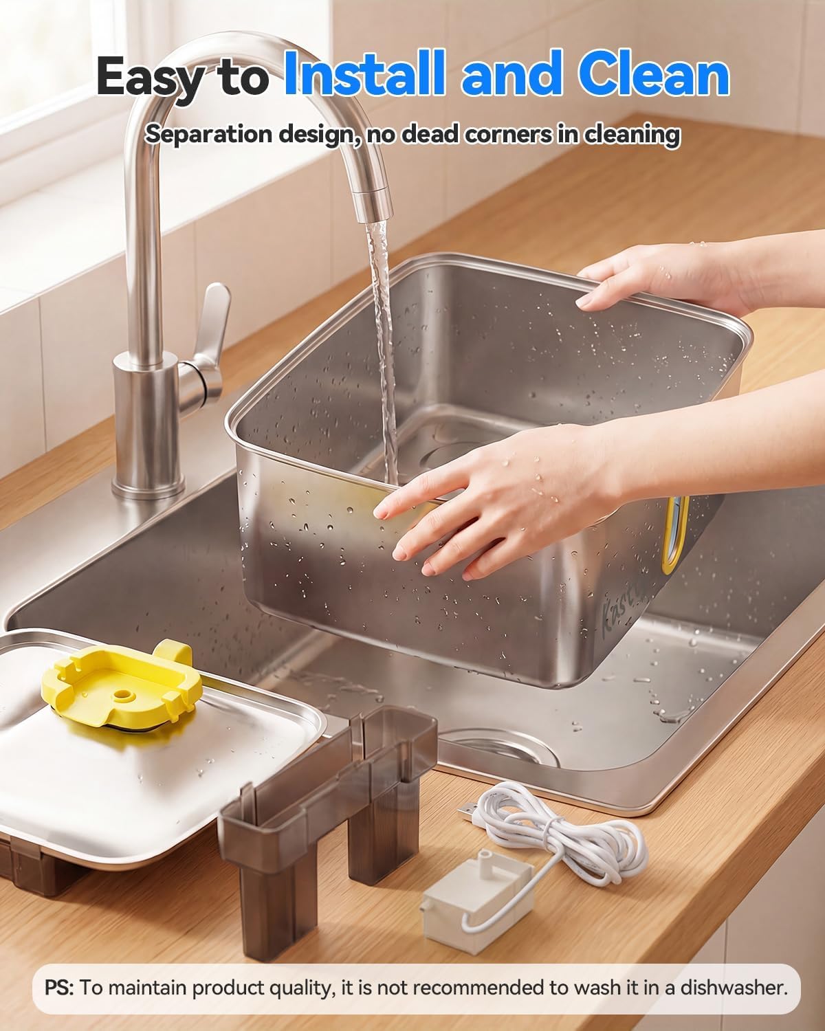 15L/4 Gal Stainless Steel Dog Water Fountain Large Capacity,FS78 | Dog Water Bowl Dispenser with Visual Window & LED Light 5-Stage Filtration ,Ultra Quiet Pet Water Fountain Easy Clean,Yellow