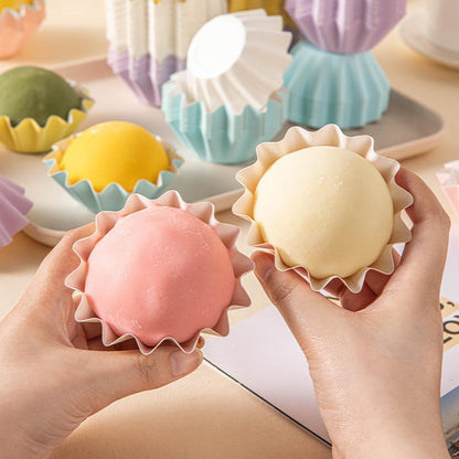 100 PCS Baking Cups Cupcake Liner Flared Brioche Muffin Wrappers (Yellow) | Standard Greaseproof Coated Paper Cup for Wedding Birthday Holiday Party or Baby Shower