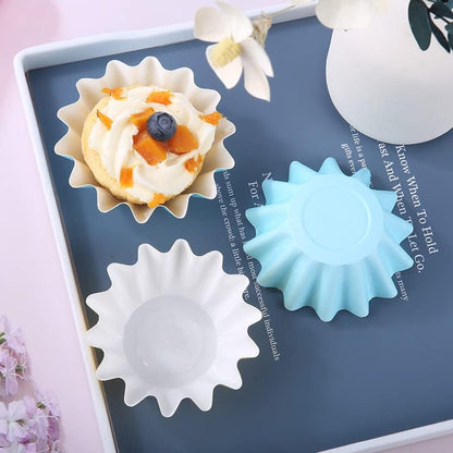 100 PCS Baking Cups Cupcake Liner Flared Brioche Muffin Wrappers (Yellow) | Standard Greaseproof Coated Paper Cup for Wedding Birthday Holiday Party or Baby Shower