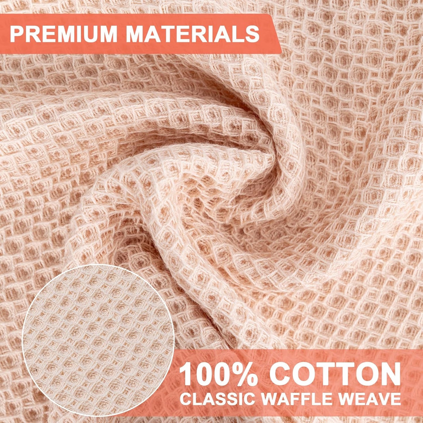6-Pack Kitchen Dish Cloths, 100% Cotton Waffle Weave, Ultra Soft Absorbent, Quick Drying Dish Towels, 12x12 Inches,Yellow