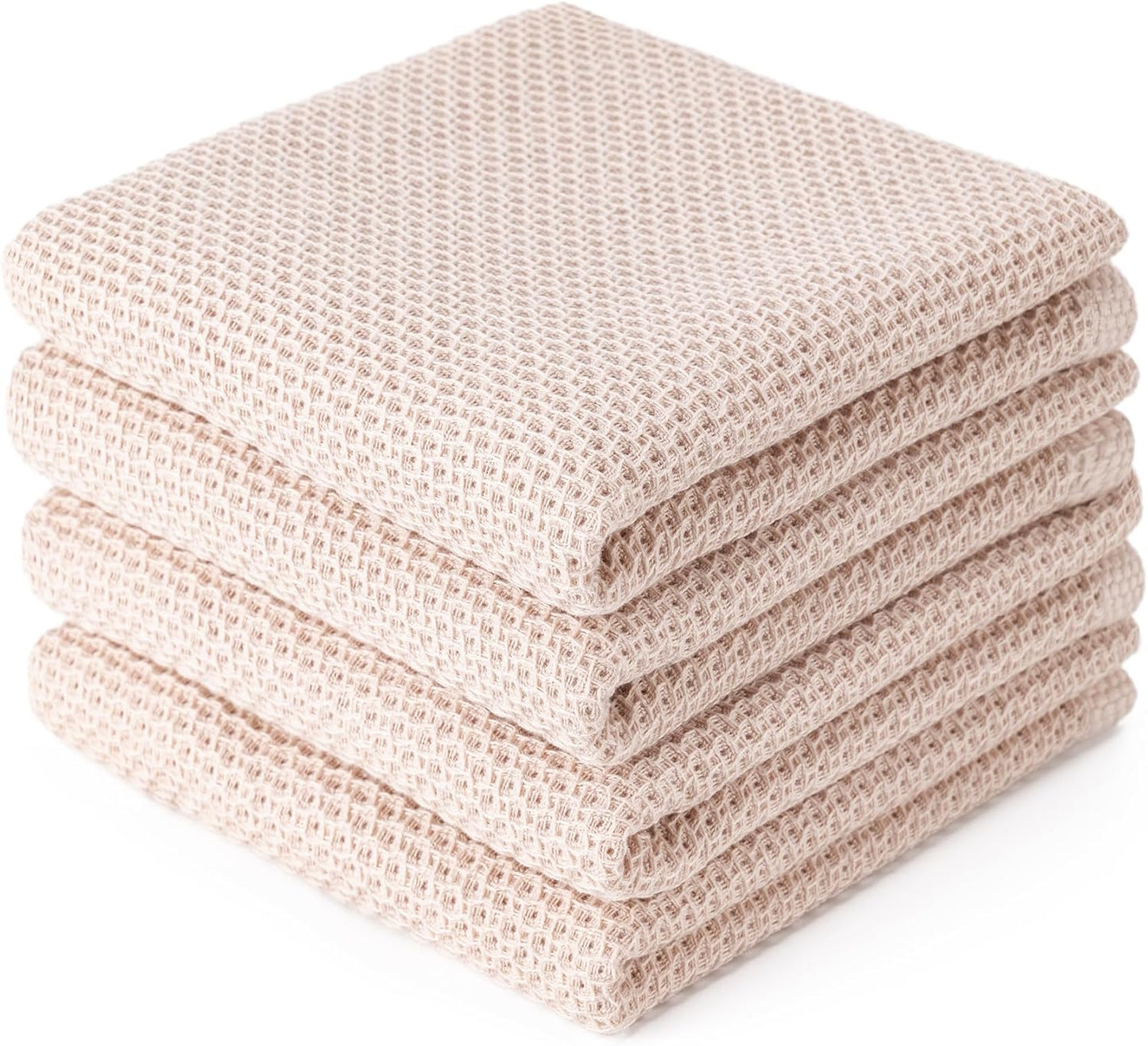 6-Pack Kitchen Dish Cloths, 100% Cotton Waffle Weave, Ultra Soft Absorbent, Quick Drying Dish Towels, 12x12 Inches,Yellow