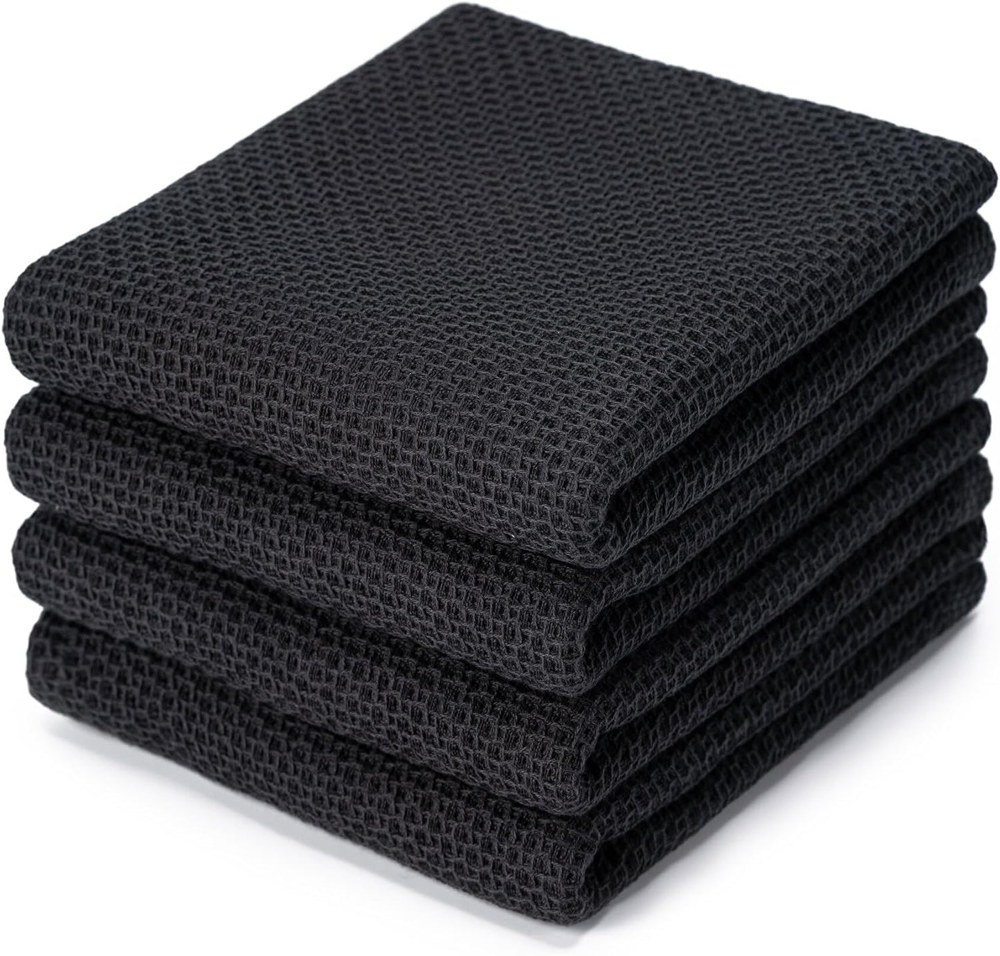 6-Pack Kitchen Dish Cloths, 100% Cotton Waffle Weave, Ultra Soft Absorbent, Quick Drying Dish Towels, 12x12 Inches,Yellow
