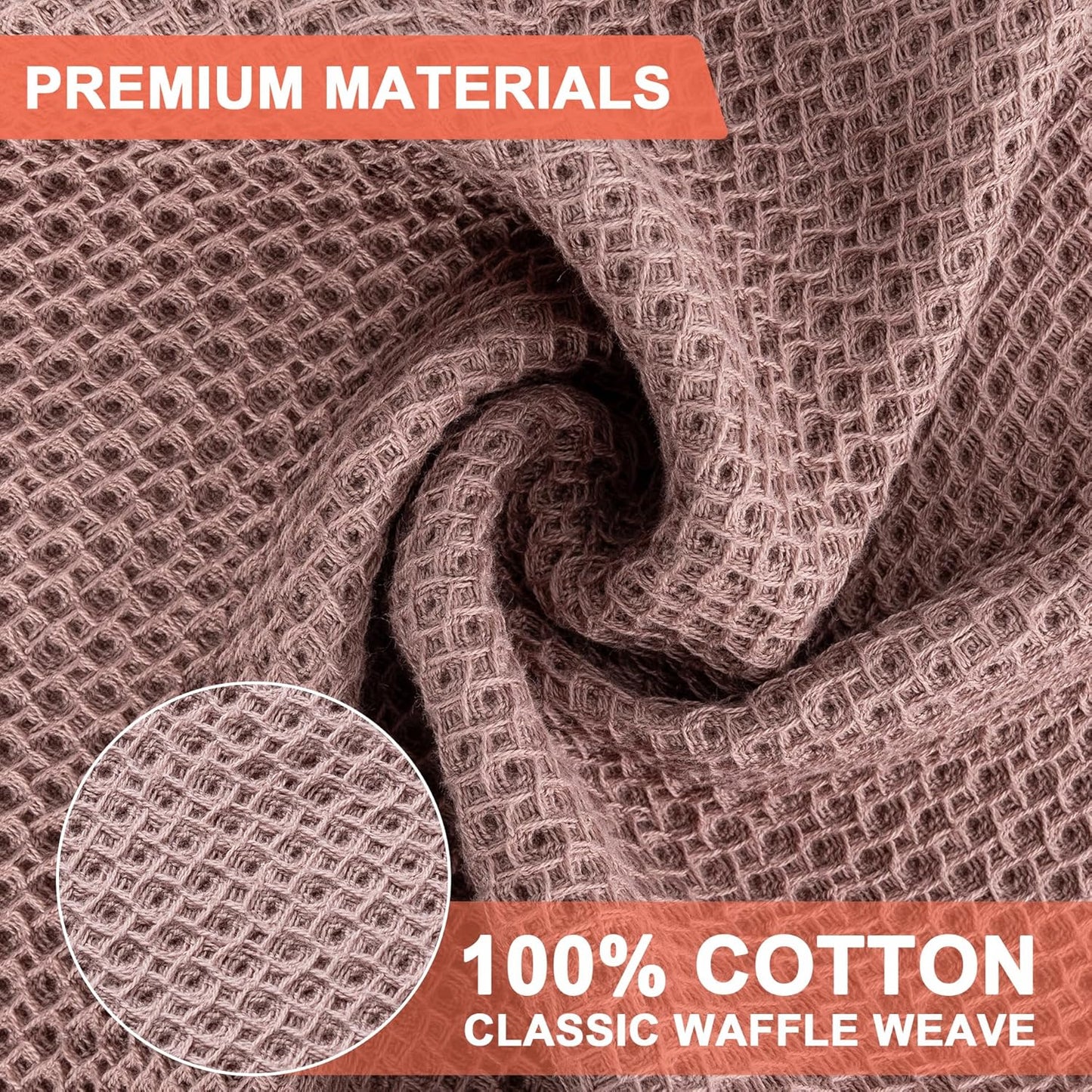 6-Pack Kitchen Dish Cloths, 100% Cotton Waffle Weave, Ultra Soft Absorbent, Quick Drying Dish Towels, 12x12 Inches,Yellow