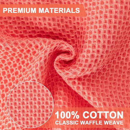 6-Pack Kitchen Dish Cloths, 100% Cotton Waffle Weave, Ultra Soft Absorbent, Quick Drying Dish Towels, 12x12 Inches,Yellow