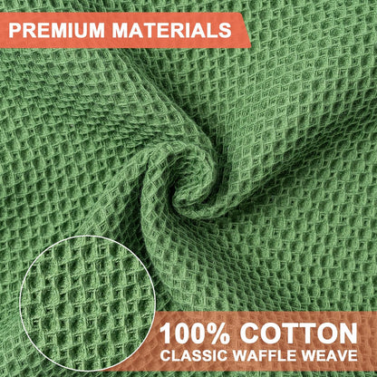 6-Pack Kitchen Dish Cloths, 100% Cotton Waffle Weave, Ultra Soft Absorbent, Quick Drying Dish Towels, 12x12 Inches,Yellow