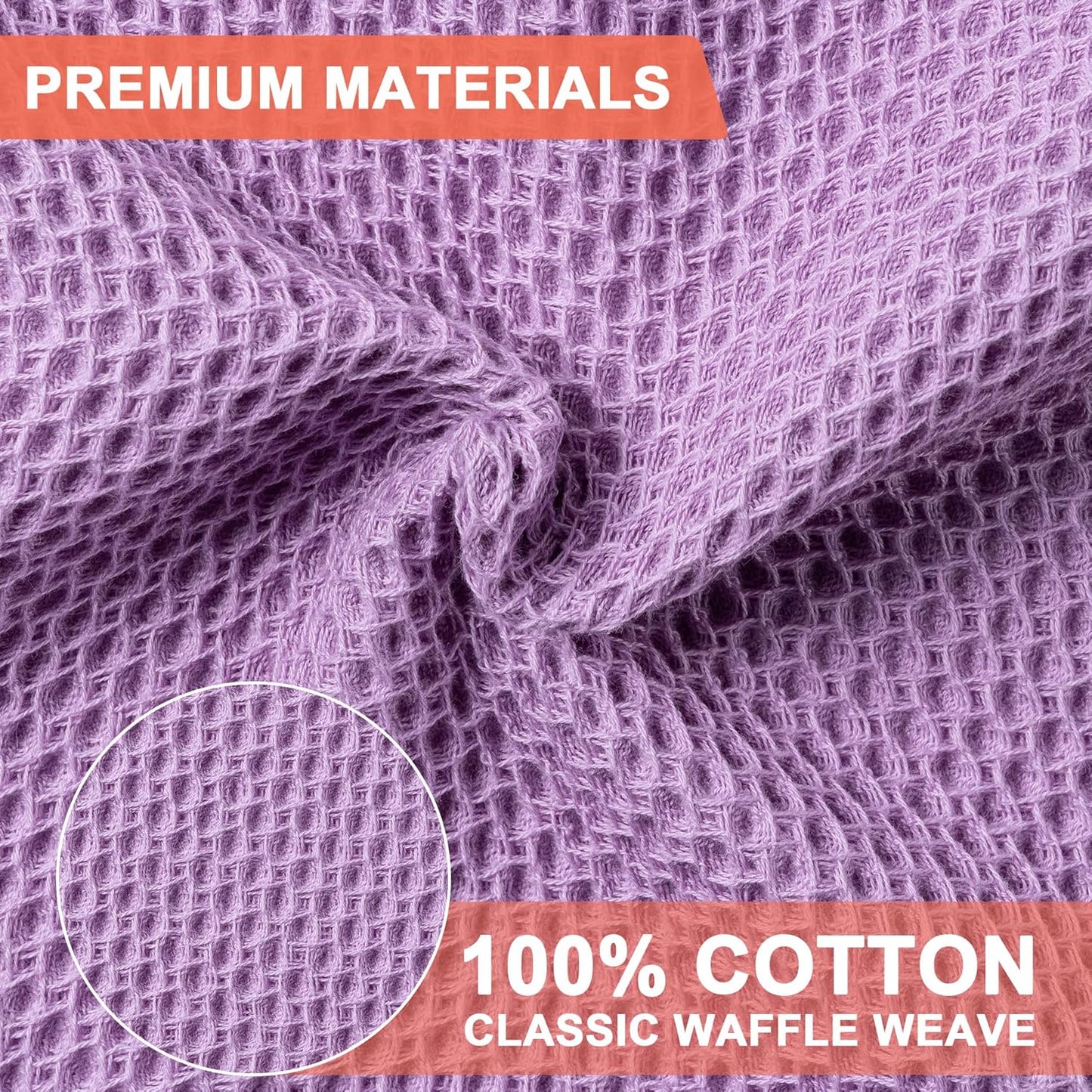6-Pack Kitchen Dish Cloths, 100% Cotton Waffle Weave, Ultra Soft Absorbent, Quick Drying Dish Towels, 12x12 Inches,Yellow