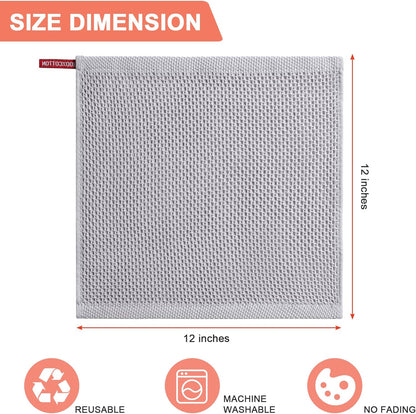 6-Pack Kitchen Dish Cloths, 100% Cotton Waffle Weave, Ultra Soft Absorbent, Quick Drying Dish Towels, 12x12 Inches,Yellow