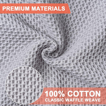 6-Pack Kitchen Dish Cloths, 100% Cotton Waffle Weave, Ultra Soft Absorbent, Quick Drying Dish Towels, 12x12 Inches,Yellow