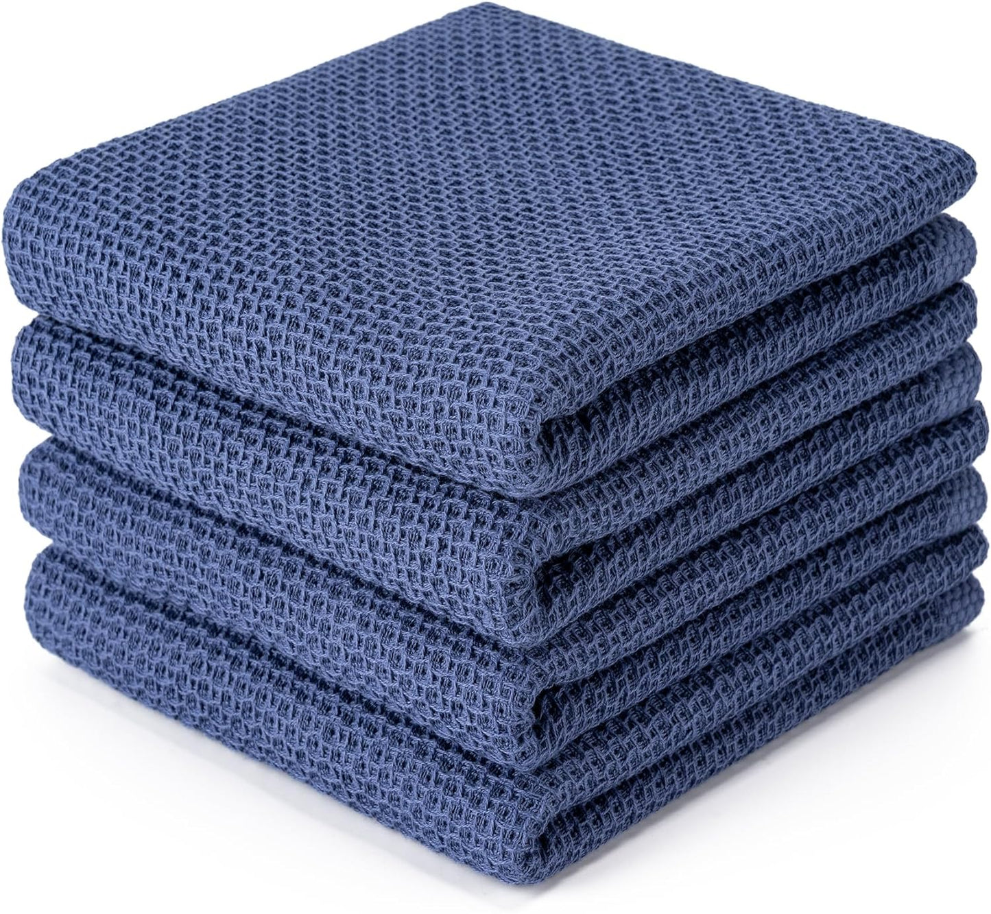 6-Pack Kitchen Dish Cloths, 100% Cotton Waffle Weave, Ultra Soft Absorbent, Quick Drying Dish Towels, 12x12 Inches,Yellow
