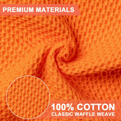 6-Pack Kitchen Dish Cloths, 100% Cotton Waffle Weave, Ultra Soft Absorbent, Quick Drying Dish Towels, 12x12 Inches,Yellow