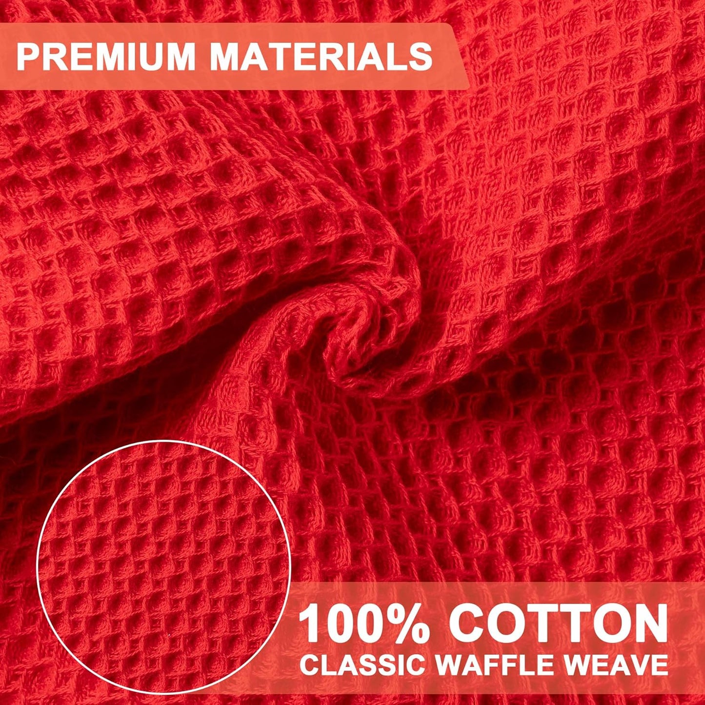6-Pack Kitchen Dish Cloths, 100% Cotton Waffle Weave, Ultra Soft Absorbent, Quick Drying Dish Towels, 12x12 Inches,Yellow