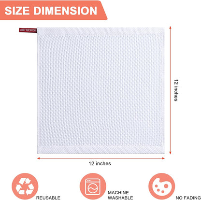 6-Pack Kitchen Dish Cloths, 100% Cotton Waffle Weave, Ultra Soft Absorbent, Quick Drying Dish Towels, 12x12 Inches,Yellow