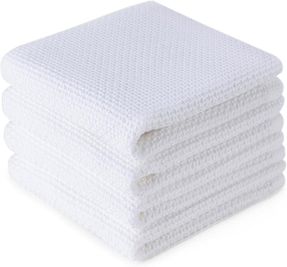 6-Pack Kitchen Dish Cloths, 100% Cotton Waffle Weave, Ultra Soft Absorbent, Quick Drying Dish Towels, 12x12 Inches,Yellow