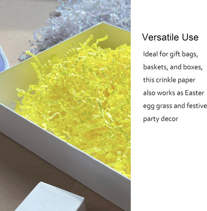 Yellow Crinkle Cut Paper Shred 2 LB Gift Basket Filler Box Stuffing