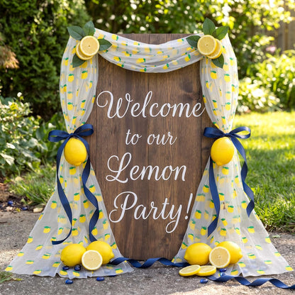 8 Pcs Lemon Tulle Table Runner 29 X70 Inch Lemon Lace Table Runner Lemonade Stand Decorations for Kitchen Lemonade Party Birthday Baby Shower Wedding Bridal Shower Home Decor