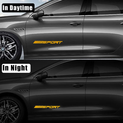 Pincuttee 14pcs Car Decal Stickers,Wheel Rim Decal Sticker,Sport Logo Reflective Stickers,Sport Emblem Car Rear Bumper Sticker,Rear Mirror Decals for All Vehicles(Yellow,14PCS)