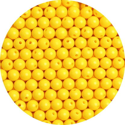 100PCs 12MM Smooth Yellow Acrylic Round Beads, Plastic Resin Bubblegum Balls Chunky Gumball Beads for Necklace and Bracelet Making, Crafting Supplies