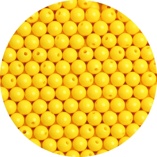 100PCs 12MM Smooth Yellow Acrylic Round Beads, Plastic Resin Bubblegum Balls Chunky Gumball Beads for Necklace and Bracelet Making, Crafting Supplies