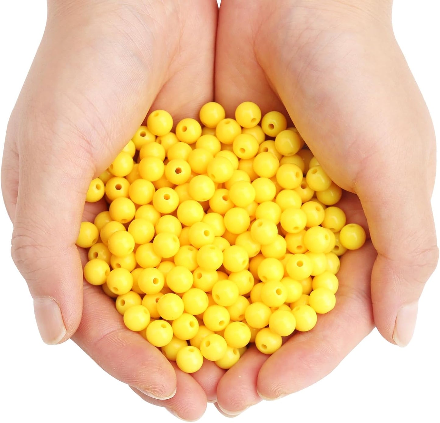 100PCs 12MM Smooth Yellow Acrylic Round Beads, Plastic Resin Bubblegum Balls Chunky Gumball Beads for Necklace and Bracelet Making, Crafting Supplies