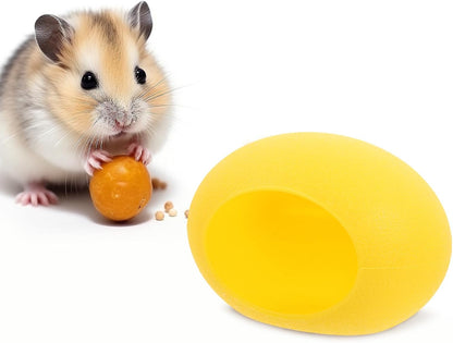 Cute Hamster Hideout Bed Small Animal Hideout Habitat Cozy Yellow Hamster Nest House for Pet Bedding and Sleeping