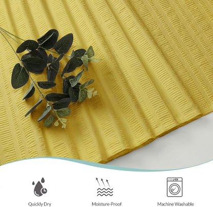 Moga Lemon Yellow Shower Curtain 84 Inches Long, 3D Embossed Textured Fabric Shower Curtain for Bathroom - Soft Cloth & Hotel Spa Luxury, Machine Washable, 72X84