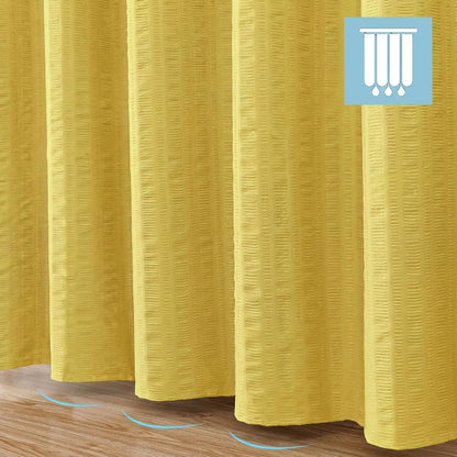 Moga Lemon Yellow Shower Curtain 84 Inches Long, 3D Embossed Textured Fabric Shower Curtain for Bathroom - Soft Cloth & Hotel Spa Luxury, Machine Washable, 72X84