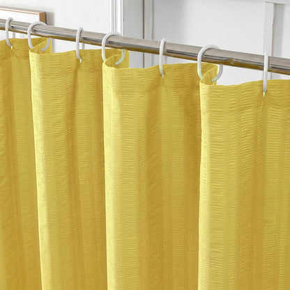 Moga Lemon Yellow Shower Curtain 84 Inches Long, 3D Embossed Textured Fabric Shower Curtain for Bathroom - Soft Cloth & Hotel Spa Luxury, Machine Washable, 72X84