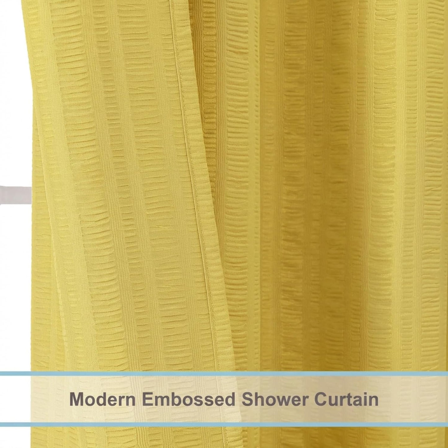 Moga Lemon Yellow Shower Curtain 84 Inches Long, 3D Embossed Textured Fabric Shower Curtain for Bathroom - Soft Cloth & Hotel Spa Luxury, Machine Washable, 72X84